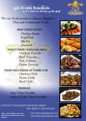 We are Professional in Chinese,  Japanese,  Thai and Continental Foods